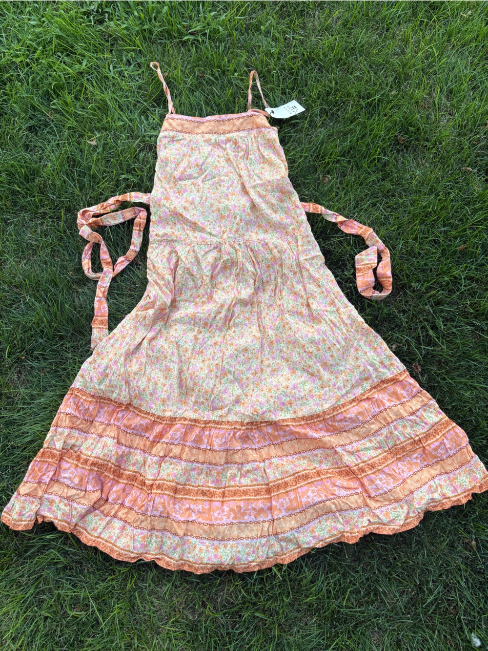 Billabong Peach and Cream Floral Midi Dress